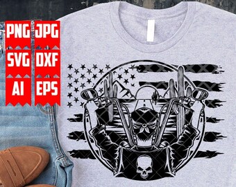 US Biker Desert Scene svg | Bike Rally Shirt png | Biker Dad Gift Idea | Boho Bike Scene Clipart | Extreme Sports Rider Cut File | Motorbike
