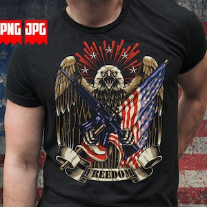 USA Patriotic Eagle Png files for Sublimation | Freedom Usa Png | US Eagle png | Usa Patriotic Png | 4th of July Png | USA Independence Png image 1