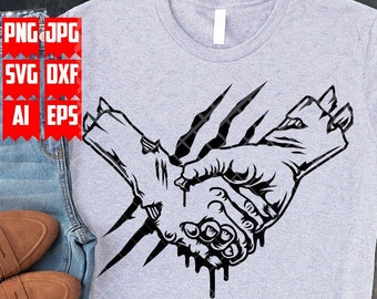 Zombie Hand Shake svg | Zombie Land Clipart | Horror Palm Cut File | Ghost Town Stencil | Happy Halloween dxf | Zombie Bite Scratch png jpeg