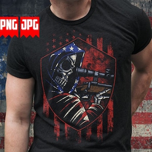 USA Patriotic Military Skull PNG Files for Sublimation | US Military Shirt | Soldier Skull Png | Us patriotic Png | Digital Downloads