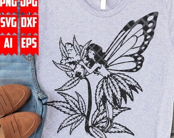 Weed Fairy Svg Files | Weed Svg | Cannabis Svg | Fairy Svg | Kush Fairy Svg | Cannabis Png | Weed Png | Weed Stencil | Digital Downloads