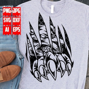 Scratch Claw Wolf svg | Animal Claw Clipart | Wolf Scratch Cut File | Wild Animal Stencil | Outdoor Shirt png | Animal Scratch dxf| Wolf png