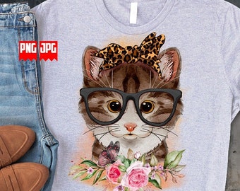 Cute Funny Kitten Png Files for Sublimation & Dtg Prints | Cute Cat Animal Png | Cat Watercolor Png | Wall Decor Cat Png | Digital Downloads