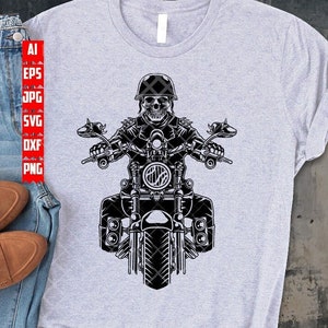 Biker schedel-svg | Motorfiets-clipart | Rider Dad-sjabloon | Shirt Big Bike Rally, png | Motorfiets dxf | Cutfile sportmoeder | Extreme Ride-jpeg