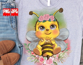Sötaste blommiga bi-png | Pngsublimering | Söt djurbi-png | Bi-clipart | Bi-png | Blommigt bi-png | Glad bi-png | Bi-tröja | Bi