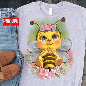 Cutest Floral baby Bee PNG | PngSublimation | Cute Animal Bee Png | Bee Clipart | Bee Png | Floral Bee Png | Bee Happy Png | Bee Shirt | Bee