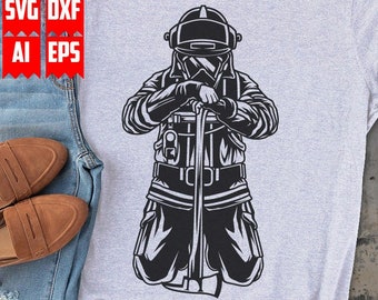 Firefighter Kneeling Svg Files | Firefighter Svg | Firefighter Png | Firefighter Shirt | Rescue Svg | 911 Svg | First Responder svg | US 911