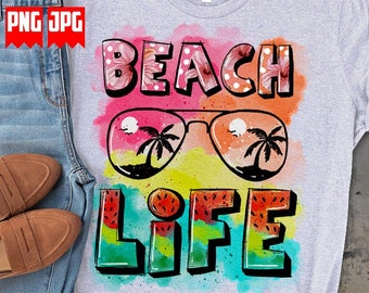 Beach Life PNG Files for Sublimation & Dtg | Summer Vibes Png | Beach Summer Png | beach Life Shirt | Summer time Png | Hello Summer Png