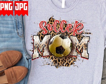 Soccer Mom Png Files for Sublimation | Soccer Sublimation Leopard Print Png | Game Day Soccer Mom Png | Soccer Mom Shirt | Digital Downloads