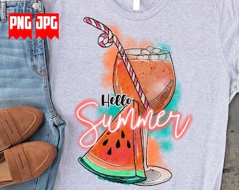 Hello Summer Png Files for Sublimation & Dtg | Summer Png | Summer time Png | Hello Summer Shirt | Summer Vibes Png | Beach Life Png