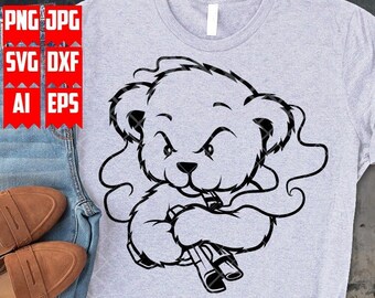 Gangster Teddy with Gun Svg | Hooligan Svg | Teddy Bear Svg | Mafia Teddy Svg | Gangster svg | Pop culture svg | Teddy Robber svg | Digital
