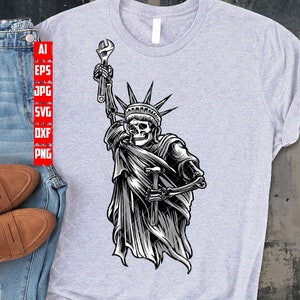 Mecânico do Crânio da Liberdade svg | Estêncil de estátua patriótica | Ferramentas Mecânicas dxf | Camisa Reparador png | Reparar Garage Dad Cutfile | Chave inglesa