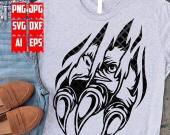 Scratch Garra Águia svg | Clipart de garras de animais | Arquivo de corte de arranhão de pássaro grande | Estêncil de águia patriótica | Camisa Pássaro Fofa png | Arranhão Animal