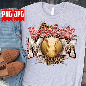 Baseball Mom Leopard Prints | PNG Files for Sublimation | TeeBall Mom Png | Baseball Mom Shirt | Game Day Png | Digital Downloads | Mom Png