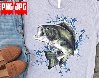 Bass Fish Png files for Sublimation | Bass Fish Animal Png | Digital Downloads | Bass Png | Bass fishing Png | Fish Png | Animal watercolor