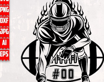 Football Player Svg | Personalize Football svg | American Football Svg | Football Png | Football Cut File | Football Shirt | DXF PNG SVG