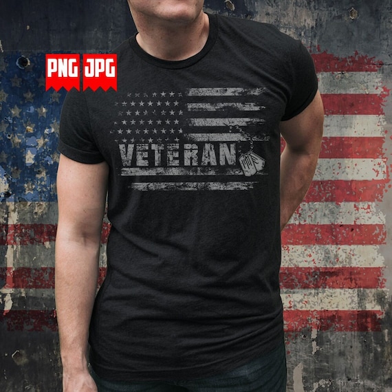 US Patriotic Veteran PNG Files for Sublimation & Dtg | Veteran Shirt | US Veteran Png | Military Png | Distressed Usa Flag Png | Digital