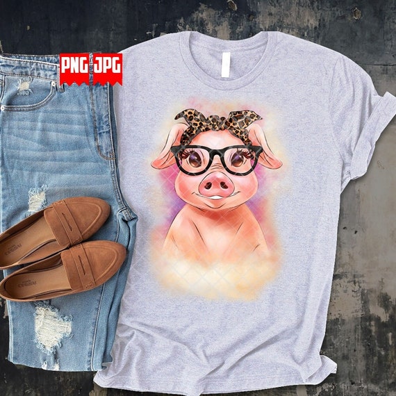 Cute Watercolor Pig PNG Files for Sublimation & Dtg | Watercolor Animal Png | Pig Png | Farm Pig Png | Cute Animal Png | Digital Downloads