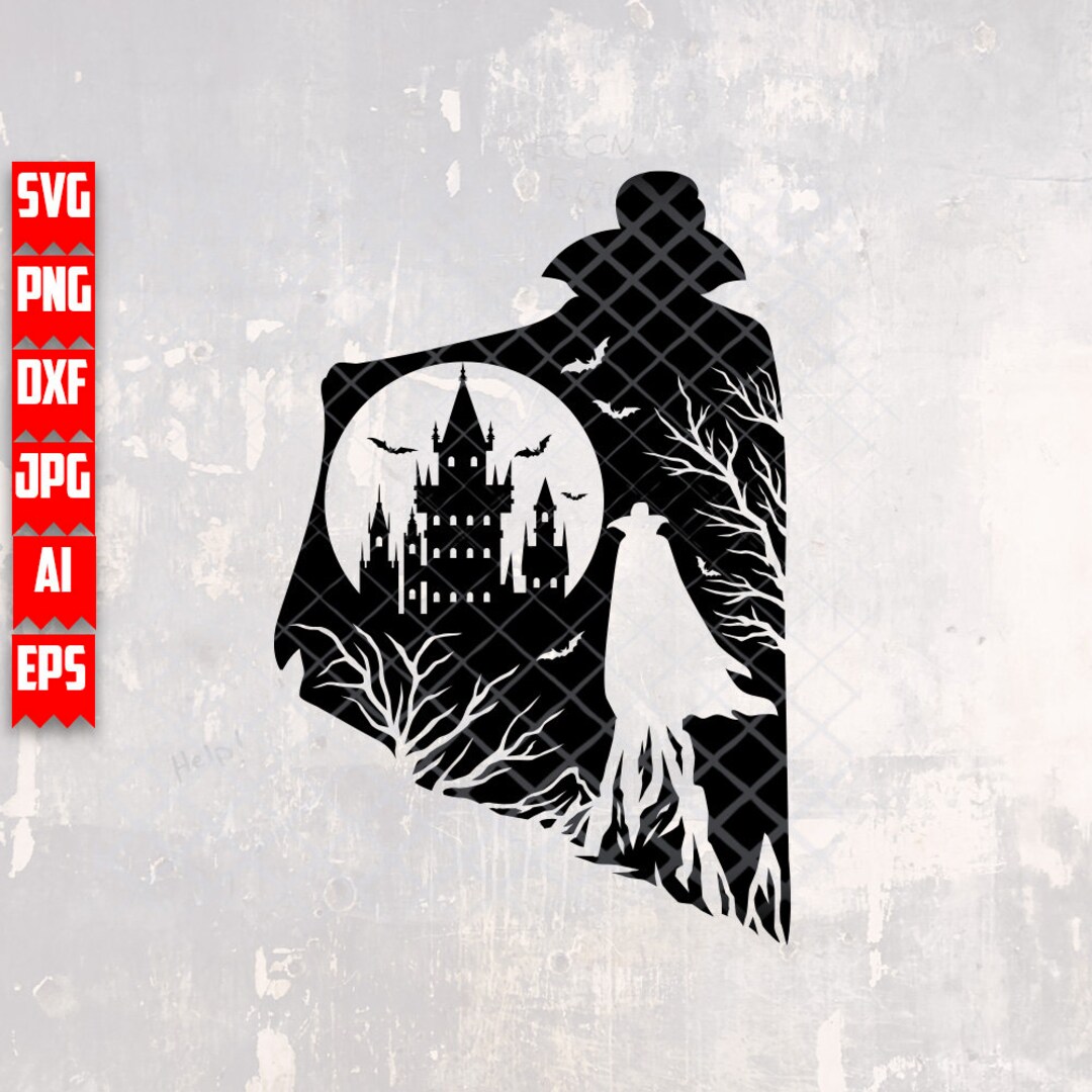 Vampire Scene Svg | Dracula Clipart | Halloween Shirt Png | Scary Dad ...