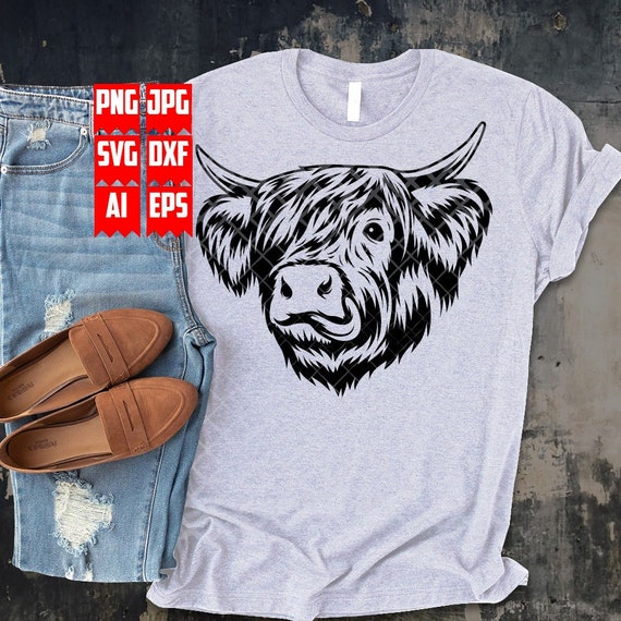 Cute Funny Highland Cow Svg Files | Highland Cow svg | Cow Svg | farm Animal svg | Highland Cow Png | Cow Stencil | Cow Clipart | Digital