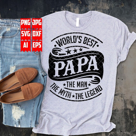 World's Best Papa Svg File the Man the Myth the Legend - Etsy