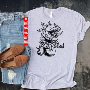 Monster Plant svg | Zombie Clipart | Halloween Garden Shirt png | Flower Shop dxf | Floral Alien Cutfile | Horror Farm jpeg | Venus Flytrap image 2