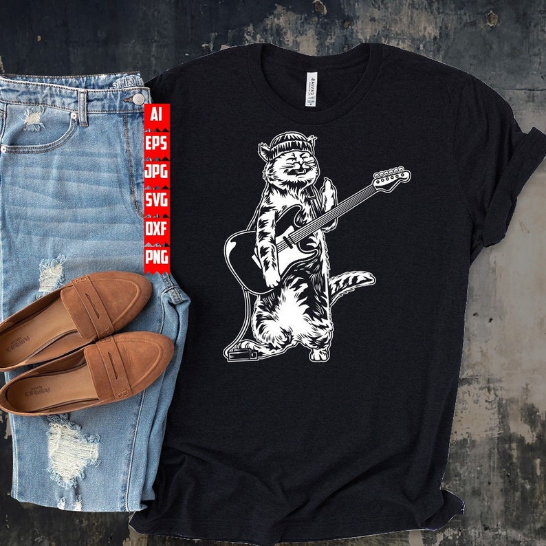 Rockers Cat Svg Rockstar Animal Clipart Rock Band Gift - Etsy