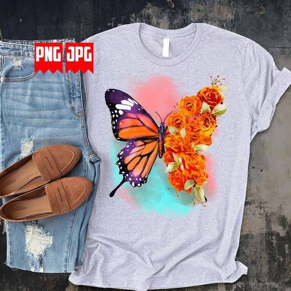 Floral Butterfly Png Files for Sublimation | Watercolor Animal Png | Butterfly Png | Digital Prints | Wall art Png | Sublimation Prints