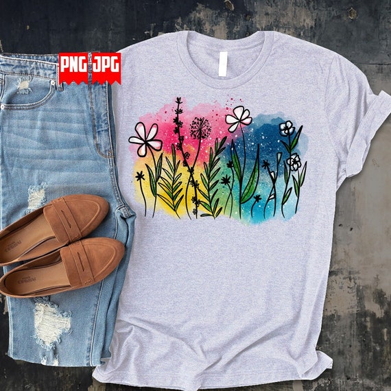 Wildflower Watercolor Png Files for Sublimation & Dtg | Wild Flower Png | Flowers Png | florals Png | Watercolor Flowers png | Digital