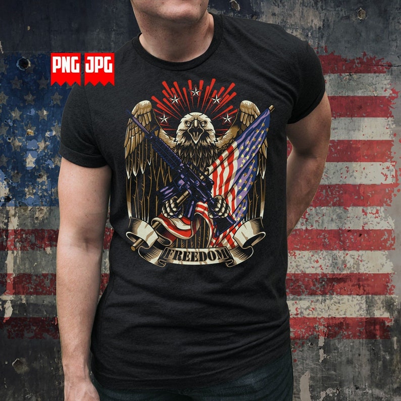USA Patriotic Eagle Png files for Sublimation | Freedom Usa Png | US Eagle png | Usa Patriotic Png | 4th of July Png | USA Independence Png image 1