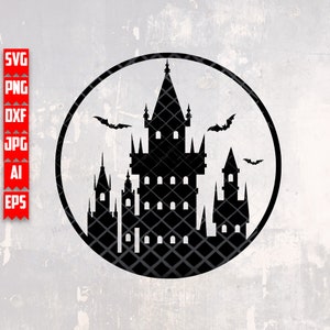Haunted Castle svg | Vampire Haunted House Clipart | Halloween Shirt png | Dracula Dad Cutfile | Creepy Spooky Night Stencil | Boo Werewolf
