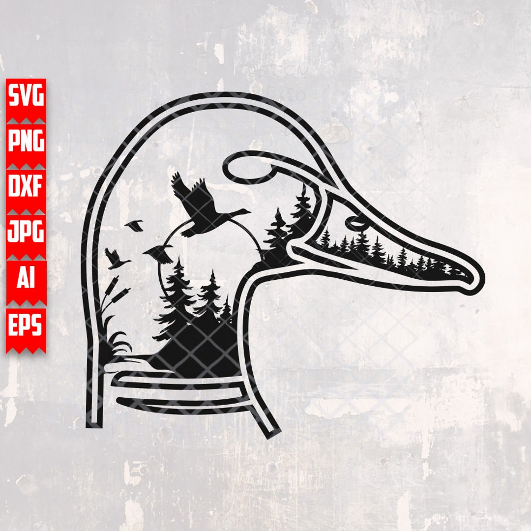 Duck Scenery Svg Waterfowl Hunting Clipart Camping Stencil Camplife