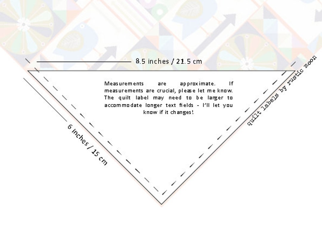 Custom Quilt Label Personalised Quilt Label Corner, Professional