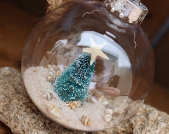 Christmas on the beach Ornament - nautical ornament - Christmas tree ornament, Christmas tree beach