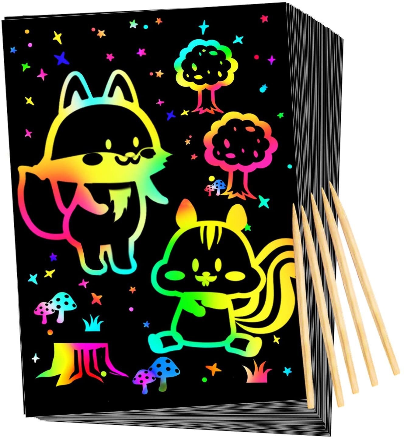 Scratch Painting Kits, Craft Art Set, Rainbow Art Painting Paper