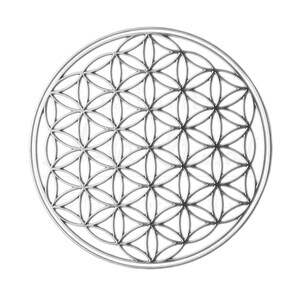 Blume des Lebens Aufkleber - Metall - Sticker glänzend verchromt, selbstklebend ohne sichtbare Folie - Flower of life by atalantes spirit