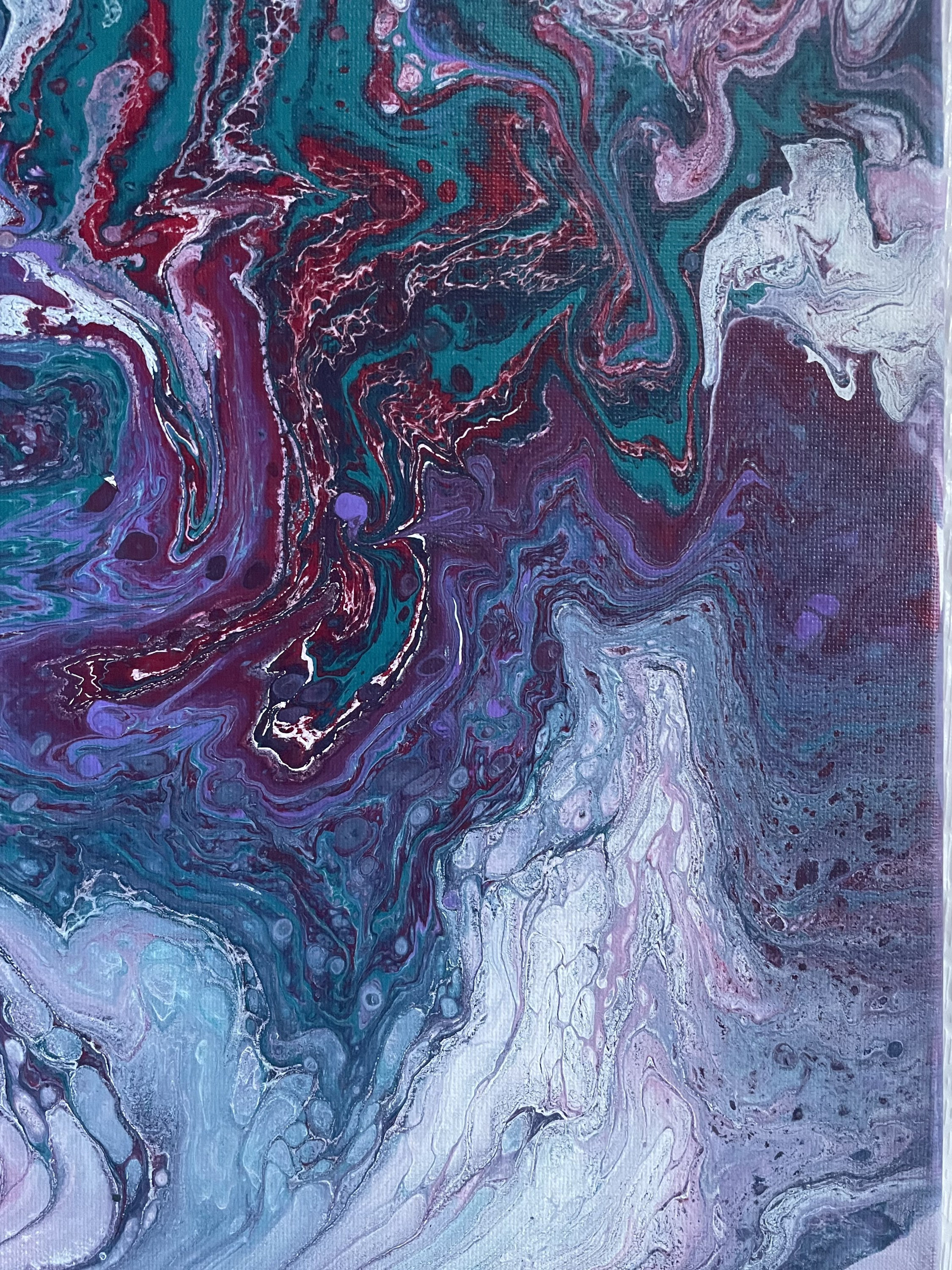 Redpurpleblue Pouring Art Painting on Canvas - Etsy