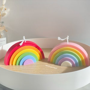 Rainbow Candle｜Soy Wax Pillar Candle｜Desk Decor｜Decorative Candle｜Love is Love