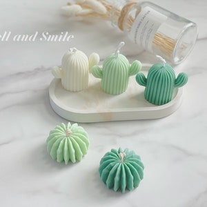 Cactus Plant Scented/Unscented Pillar Candle｜Cacti｜Green Plant Candle｜Eco Friendly Soy Wax｜Handmade Gift