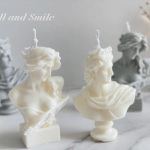 Apollo Bust Soy Wax Candle: Greek God Statue Candle