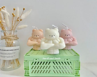 Buff Bear｜Muscle Bear Candle｜Geschenk für Ihn|Wohnkultur｜Soya Wachs Kerze mit/ohne Duft｜Süße Dekorkerze｜Geburtstagskerze｜Bärchenkerze