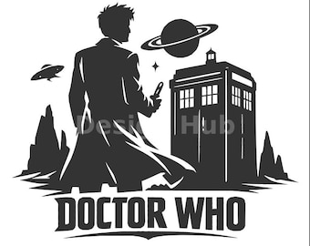 Doctor Who SVG/DXF | Cricut & Silhouette Cut File |Sci-Fi Silhouette Design | Instant Download