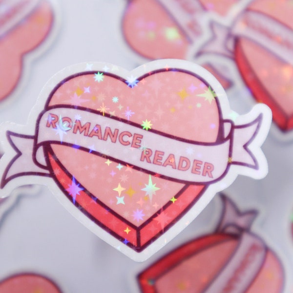 Romance Reader Heart Sticker | Book Club Sticker | Gifts for Readers | Book Sticker | Romance Books