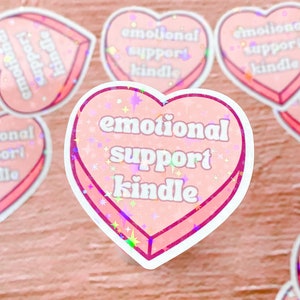 Emotional Support Kindle Heart Sticker | Kindle Sticker | Bookish Gifts | Romance Reader | Stickers for Kindle | Cute Kindle Sticker