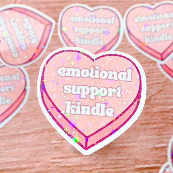 Emotional Support Kindle Heart Sticker | Kindle Sticker | Bookish Gifts | Romance Reader | Stickers for Kindle | Cute Kindle Sticker