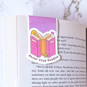 Never Stop Reading Magnetic Bookmark | Bookmarks for Book Lovers | Bookish Gifts | Gifts for Readers