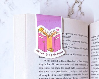 Never Stop Reading Magnetic Bookmark | Bookmarks for Book Lovers | Bookish Gifts | Gifts for Readers
