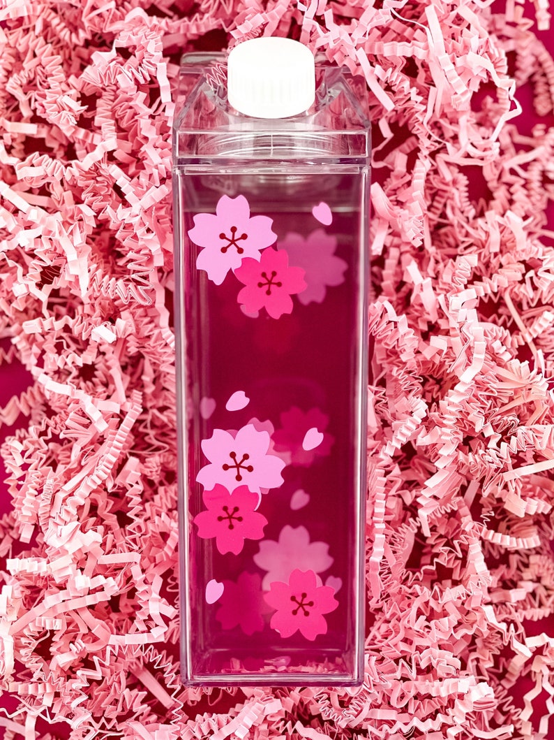 Cherry Blossom Milk Carton Water Bottle Pink Milk Carton Etsy Canada