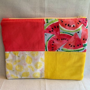 Watermelon lemonade zipper pouch