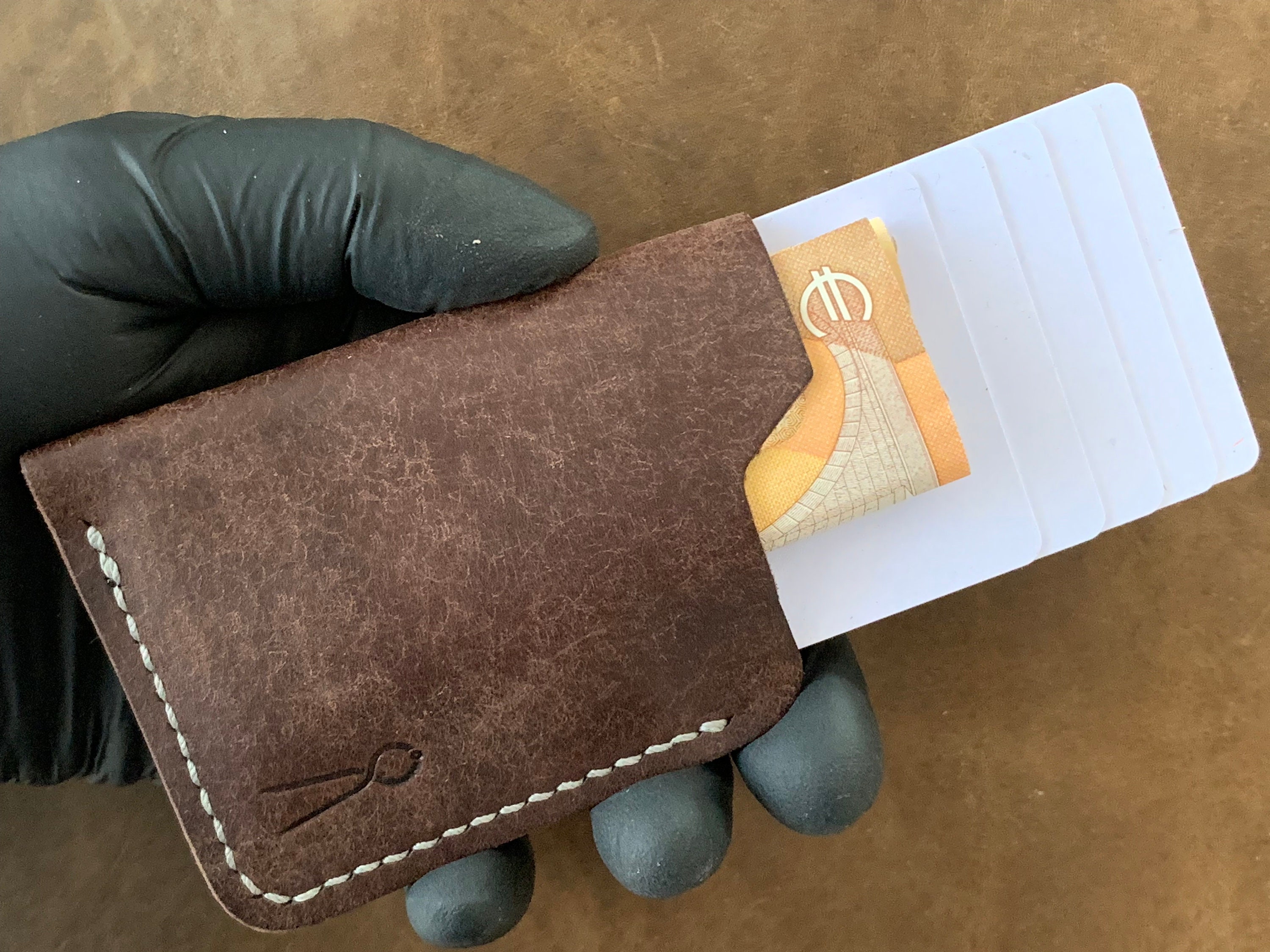 Handcrafted Compact Card Holder Slim Wallet Form Natural Full - Etsy